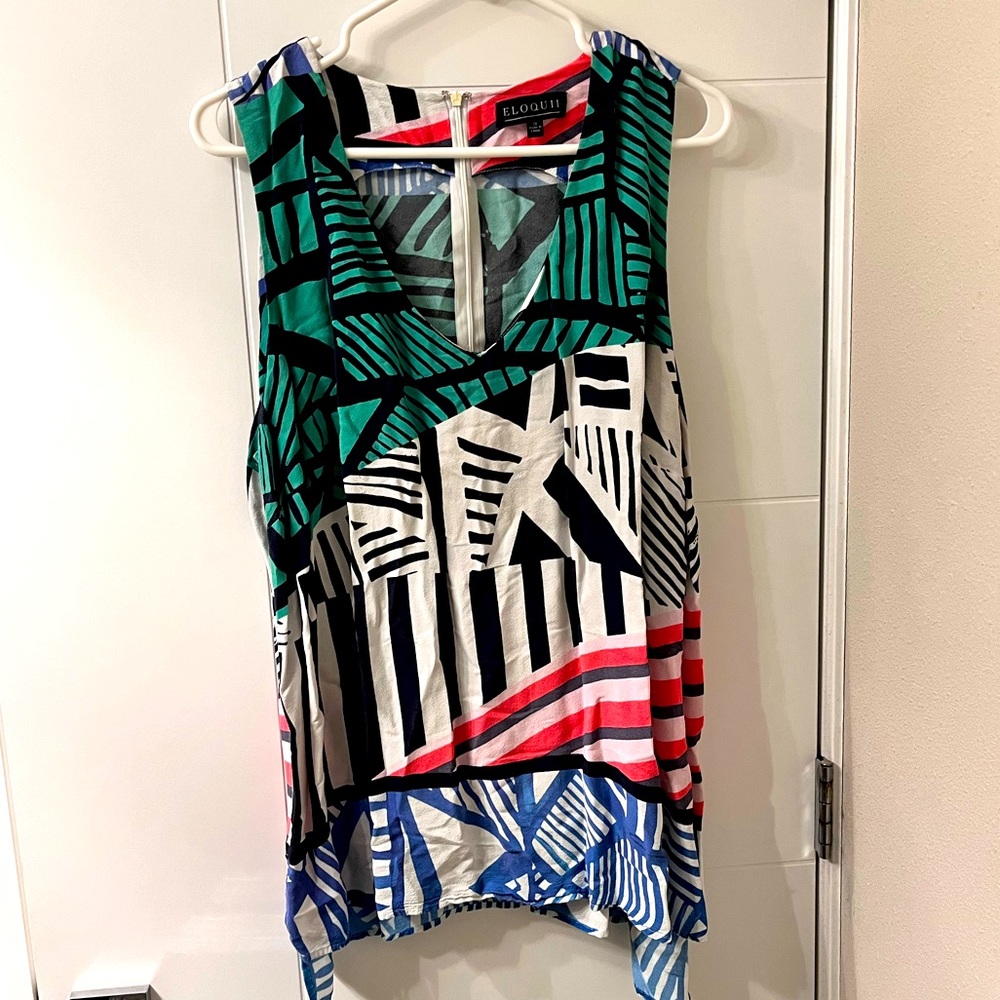 Eloquii patterned sleeveless top, size 20